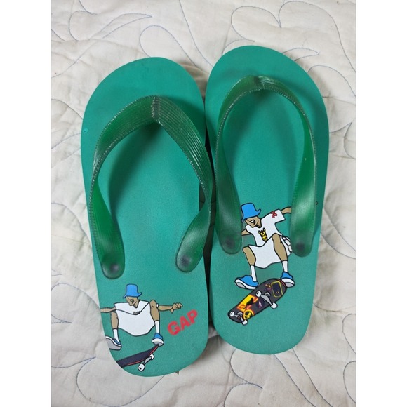 Vintage Y2K Flip Flop Skater Green GAP Youth Size 1‎ / 2 - Picture 3 of 8